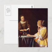 Stress en dienstmeisje van Johannes Vermeer Briefkaart (Voorkant / Achterkant)