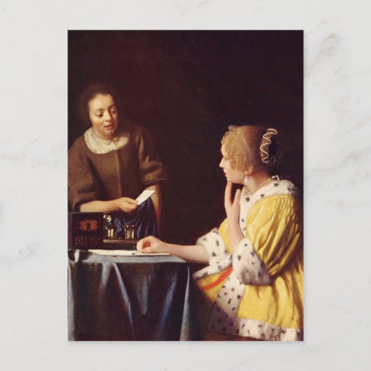 Stress en dienstmeisje van Johannes Vermeer Briefkaart (Voorkant)