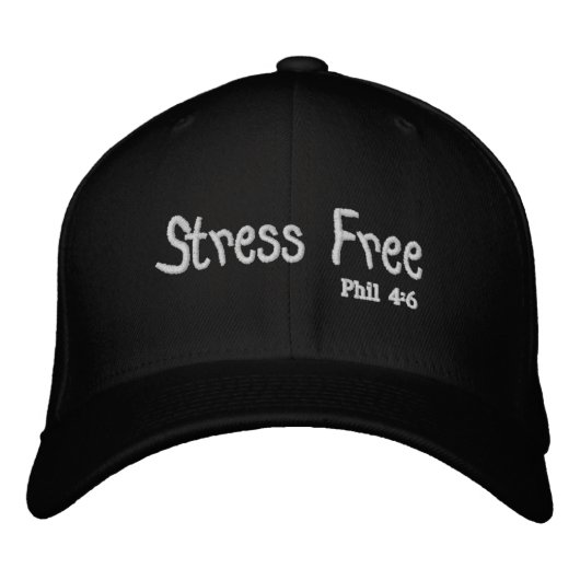 Stress Free Phil 4:6 - Aanpassen Geborduurde Pet (Voorkant)