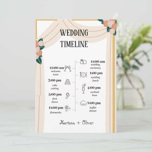 Stress-Free Wedding Tijdlijn – Maak uw dag oneerli Kaart (Staand voorkant)