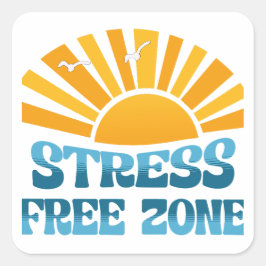 Stress Free Zone Vierkante Sticker
