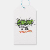 Stress? Ik verzamel het als souvenirs - Graffiti D Cadeaulabel (Achterkant)