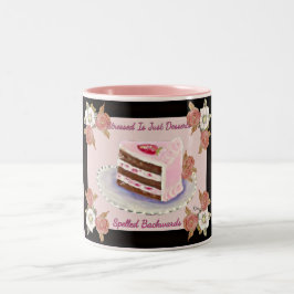 ~Stress is alleen Desserts die achteruit worden ge Tweekleurige Koffiemok