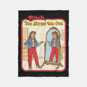 Stress Me Uit Funny Sarcastische Vrouw Spiegel Ret Fleece Deken