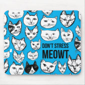 Stress MEOWT Cat Head Pattern Blue niet Muismat (Voorkant)