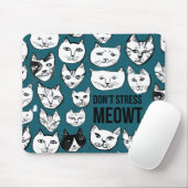 Stress MEOWT Cat Head Pattern Green niet Muismat (Met muis)
