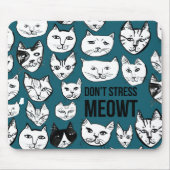 Stress MEOWT Cat Head Pattern Green niet Muismat (Voorkant)