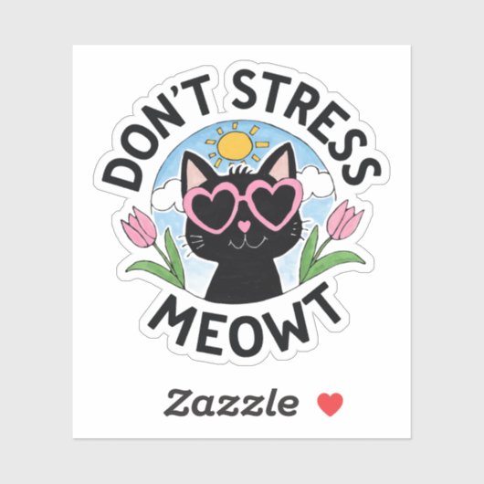 Stress Meowt Cat niet Sticker (Vel)