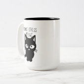 Stress Meowt Coffee-Mok niet Tweekleurige Koffiemok (Voorkant links)