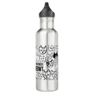 Stress Meowt Funny Cat Aluminium Water Bottle niet Waterfles