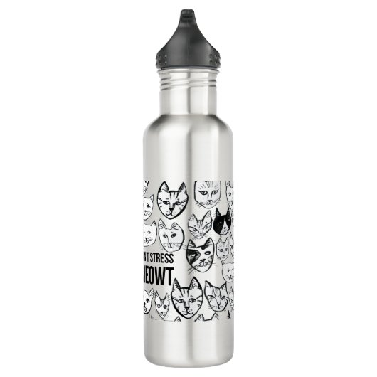 Stress Meowt Funny Cat Aluminium Water Bottle niet Waterfles (Rechts)