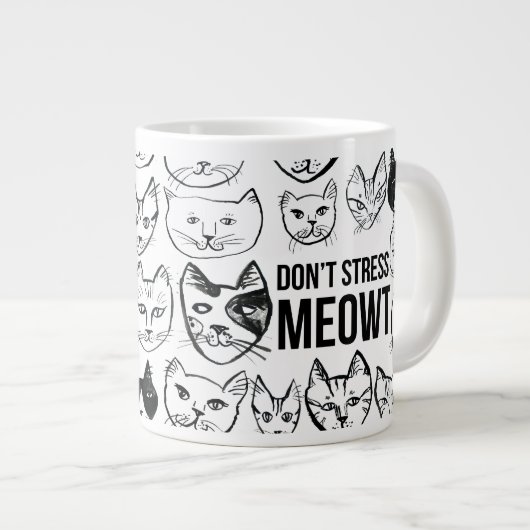 Stress Meowt Funny Cat niet Grote Koffiekop (Voorkant rechts)