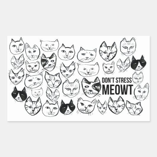 Stress Meowt Funny Cat niet Rechthoekige Sticker (Voorkant)