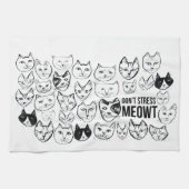 Stress Meowt Funny Cat Pattern Theedoek (Horizontaal)
