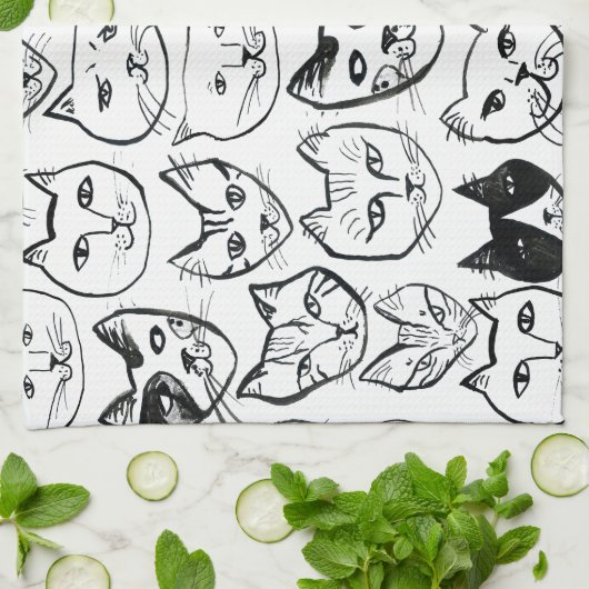 Stress Meowt Funny Cat Pattern Theedoek (Gevouwen)