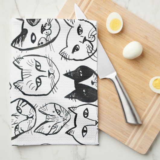 Stress Meowt Funny Cat Pattern Theedoek (Quarter Fold)