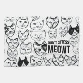 Stress Meowt Funny Cat Pattern Theedoek (Horizontaal)