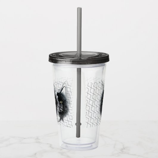 Stress Meowt Geometric Cat niet Acryl Drinkbeker (Rechts)