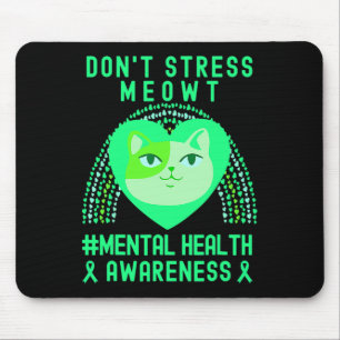 Stress Meowt Mental Health Awareness Rainbow Muismat
