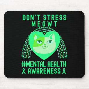Stress Meowt Mental Health Awareness Rainbow Muismat