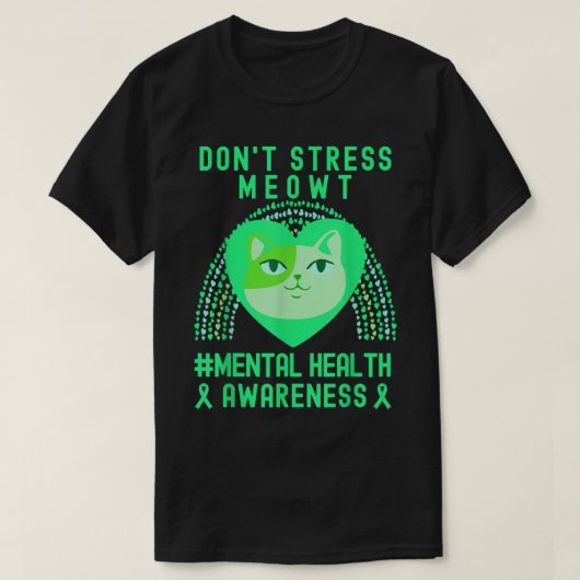 Stress Meowt Mental Health Awareness Rainbow T-shirt (Design voorkant)