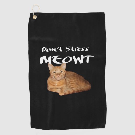 Stress Meowt niet - Oranje kat zet me uit Golfhanddoek (Voorkant)