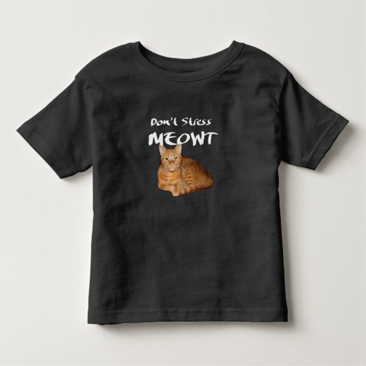 Stress Meowt niet - Oranje kat zet me uit Kinder Shirts (Voorkant)