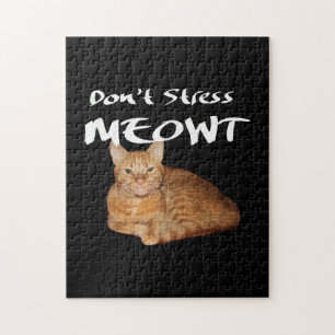 Stress Meowt niet - Oranje kat zet me uit Legpuzzel