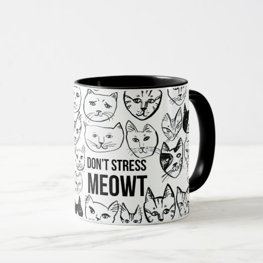 Stress Meowt niet tot ik mijn koffie heb. Mok (Voorkant rechts)