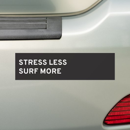 Stress minder, Surf meer Bumpersticker (Op auto)