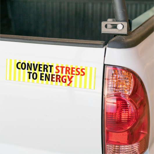 Stress omzetten in energie bumpersticker (Op Truck)