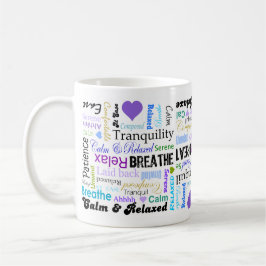 Stress-relief-kalm en versoepeling van de mok van 