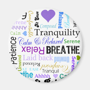 Stress-relief-kalm & relaxerende typografie magneet
