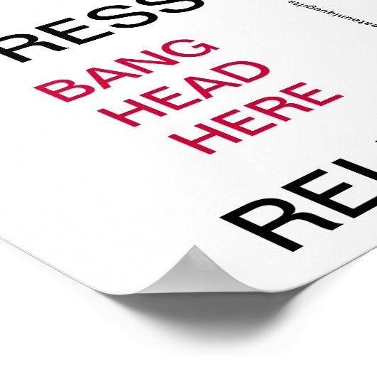 Stress-religie-bang-kop hier Poster (Hoek)