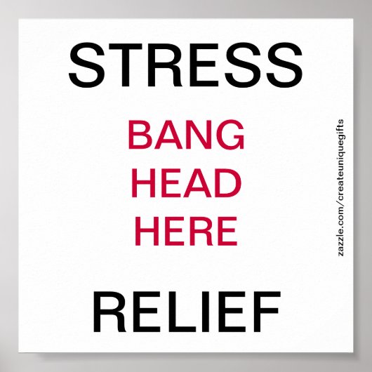 Stress-religie-bang-kop hier Poster (Voorkant)