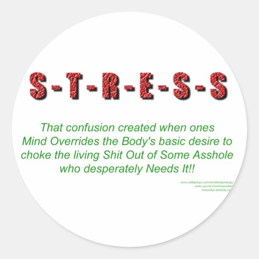 Stress Ronde Sticker (Voorkant)