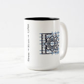 Stress → Strain → Coffee | Mechanical Engineer Mug Tweekleurige Koffiemok (Voorkant rechts)