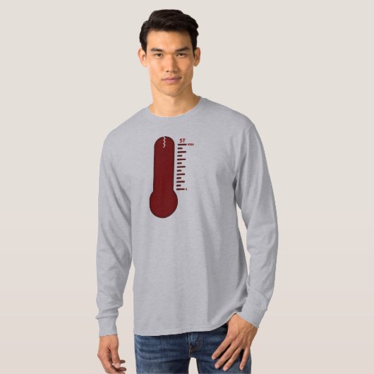 Stress Thermometer Lange Mouwen T-Shirt (Voorkant volledig)