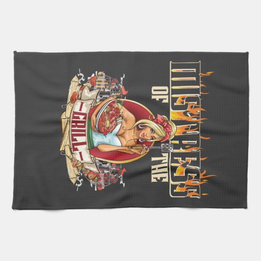 Stress van de Grill voor vrouwen die graag grillen Theedoek (Horizontaal)