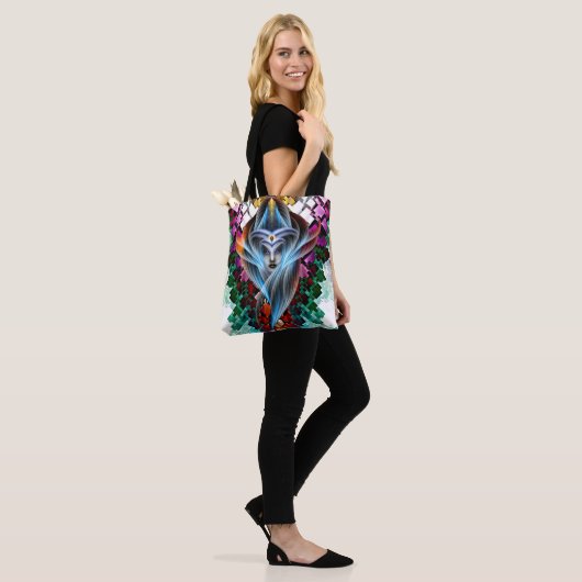 Stress van de kubusvormer tote bag (Op model)