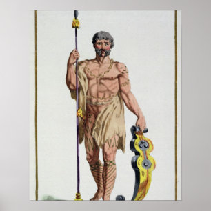 Stress van een Breton Warrior uit 'Receuil des Est Poster