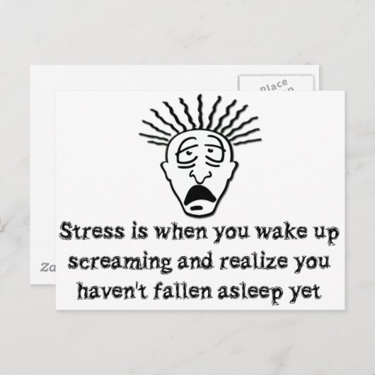 Stress - Wake-up schreeuwen Briefkaart (Voorkant / Achterkant)