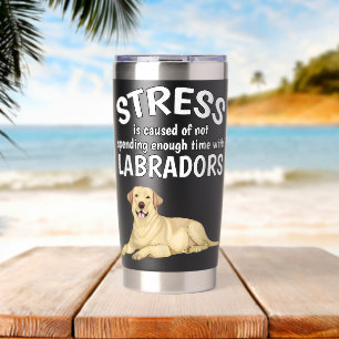 Stress Wordt Veroorzaakt Grappige Labrador Gele La Geïsoleerde Drinkbeker