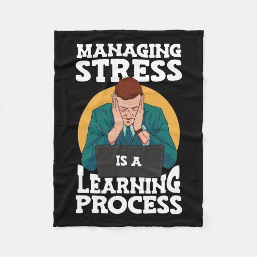 Stressbeheer is een leerproces Stress bewust Fleece Deken (Voorkant)