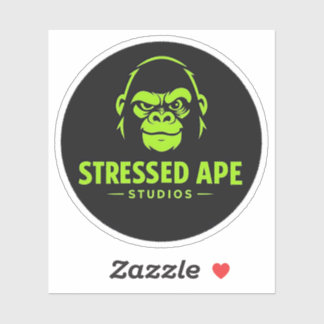 Stressed Ape Studios Green Logo-Sticker Sticker