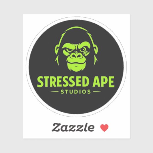 Stressed Ape Studios Green Logo-Sticker Sticker (Vel)