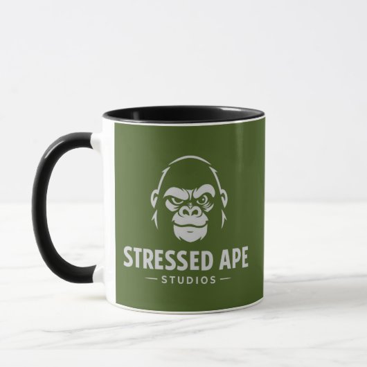 Stressed Ape Studios Groene Logo Mok (Links)