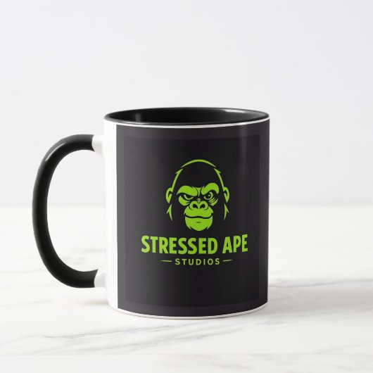 Stressed Ape Studios Groene Logo Mok (Links)