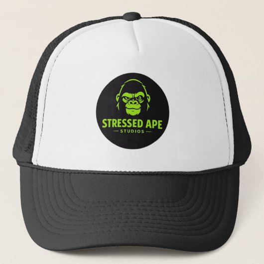 Stressed Ape Studios Groene Logo Trucker Pet (Voorkant)
