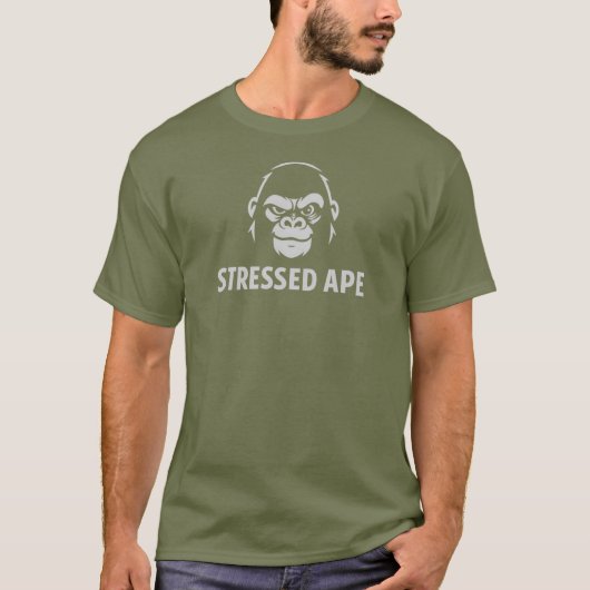 Stressed Ape Studios zwart-wit logo T-shirt (Voorkant)